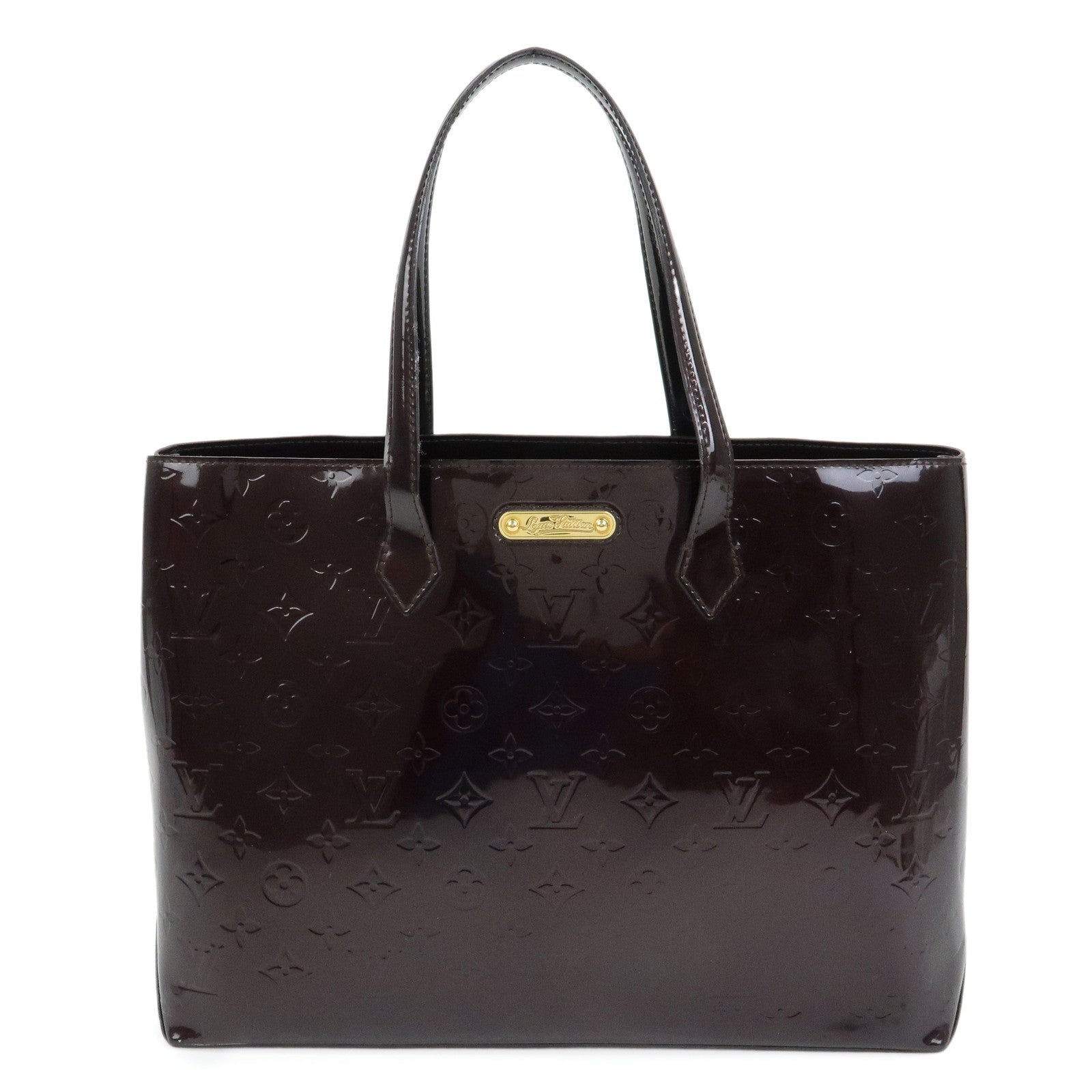 Louis Vuitton Monogram Vernis Leather Wilshire MM Tote Bag Amarante