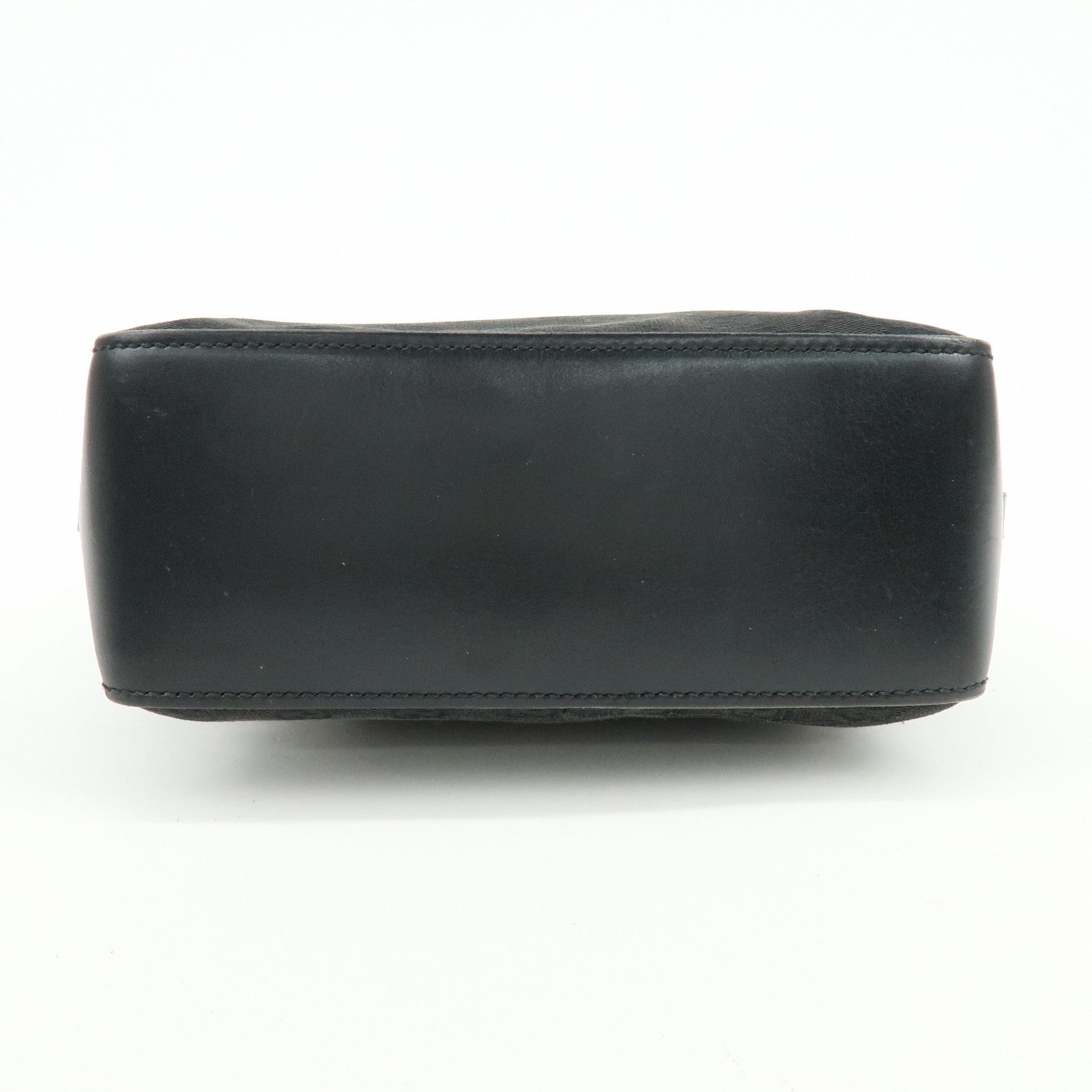 GUCCI GG Monogram Canvas Leather Tote Bag Hand Bag Black 107757