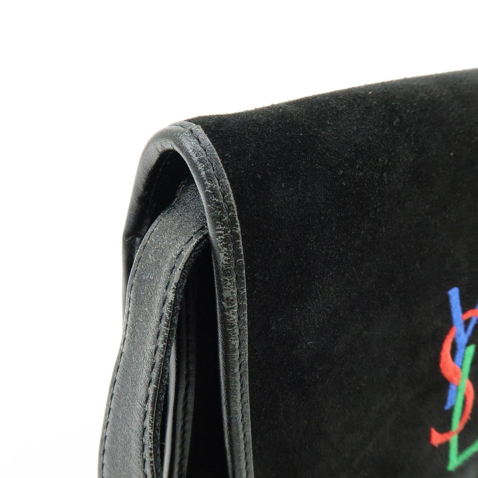 SAINT LAURENT PARIS Cassandra Suede Shoulder Crossbody Bag Black