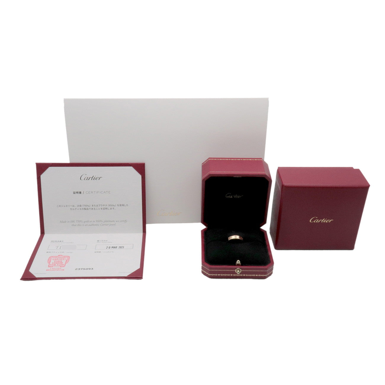 Cartier Mini Love 1P Diamond Ring K18 750 #49 US5 EU9 HK49