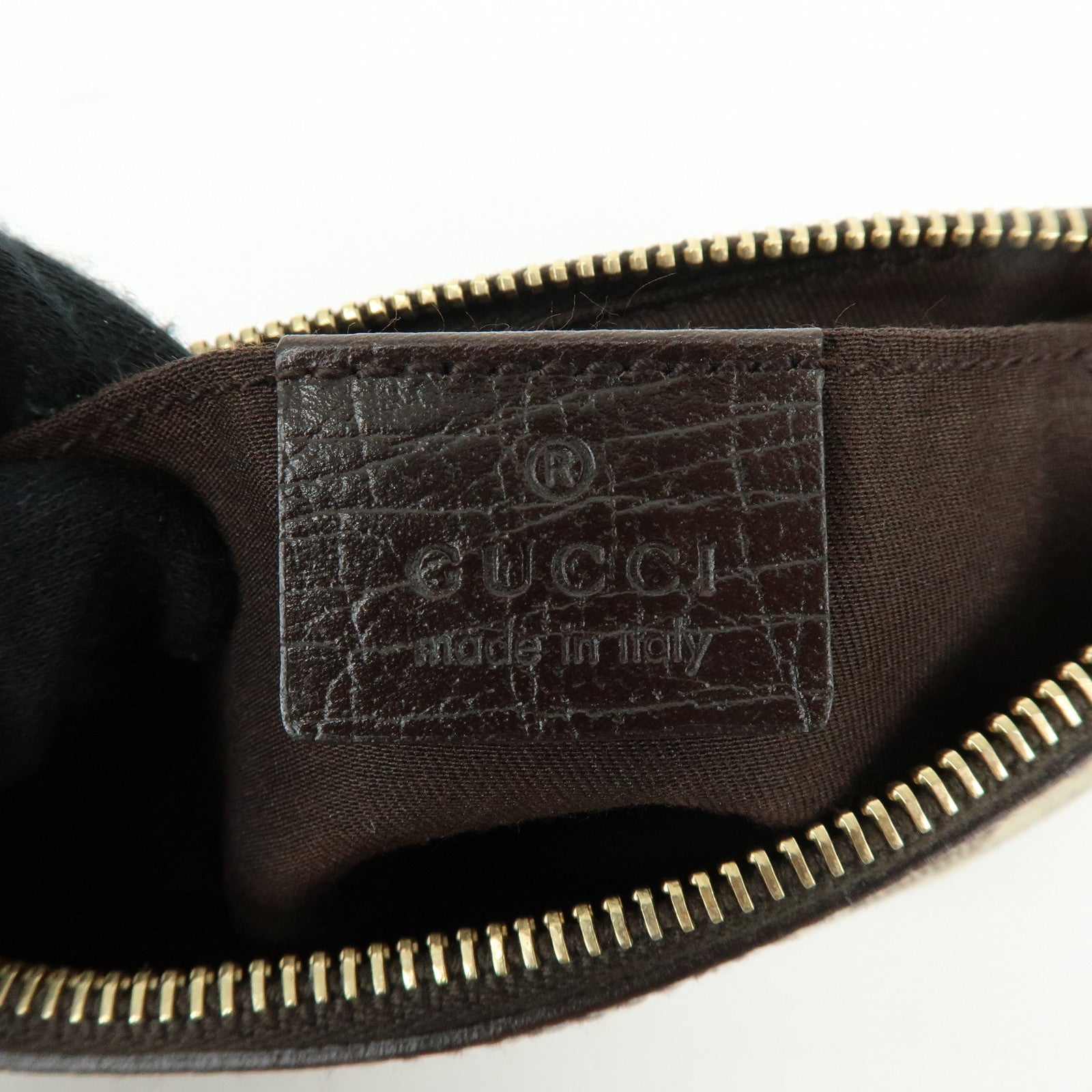 GUCCI Sherry GG Canvas Leather Pouch Jackie Charm Beige 152507