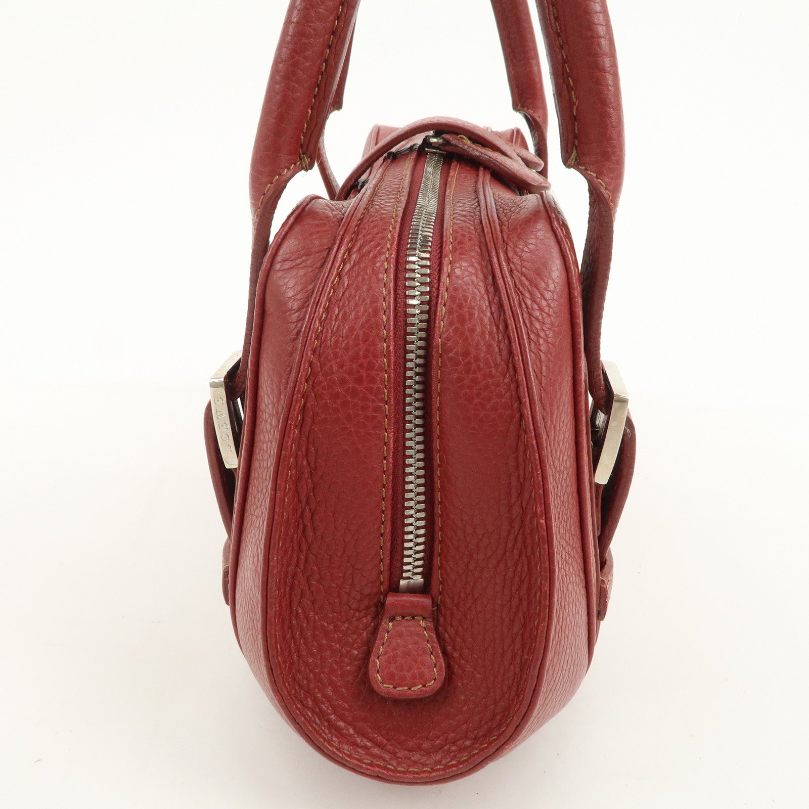 LOEWE Senda Leather Shoulder Bag Hand Bag Red