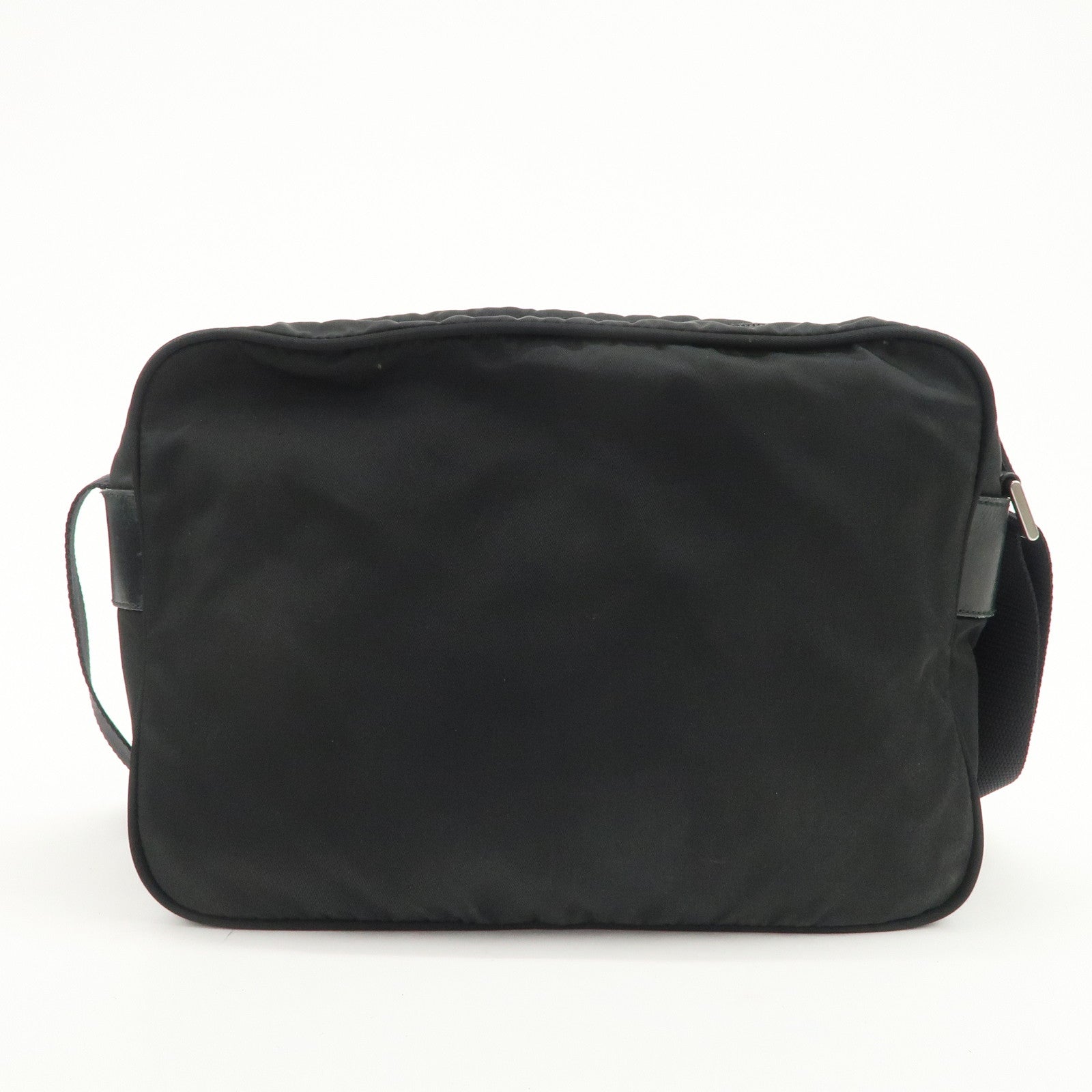 PRADA Triangle Logo Nylon Shoulder Bag Crossbody Bag Black BT0166