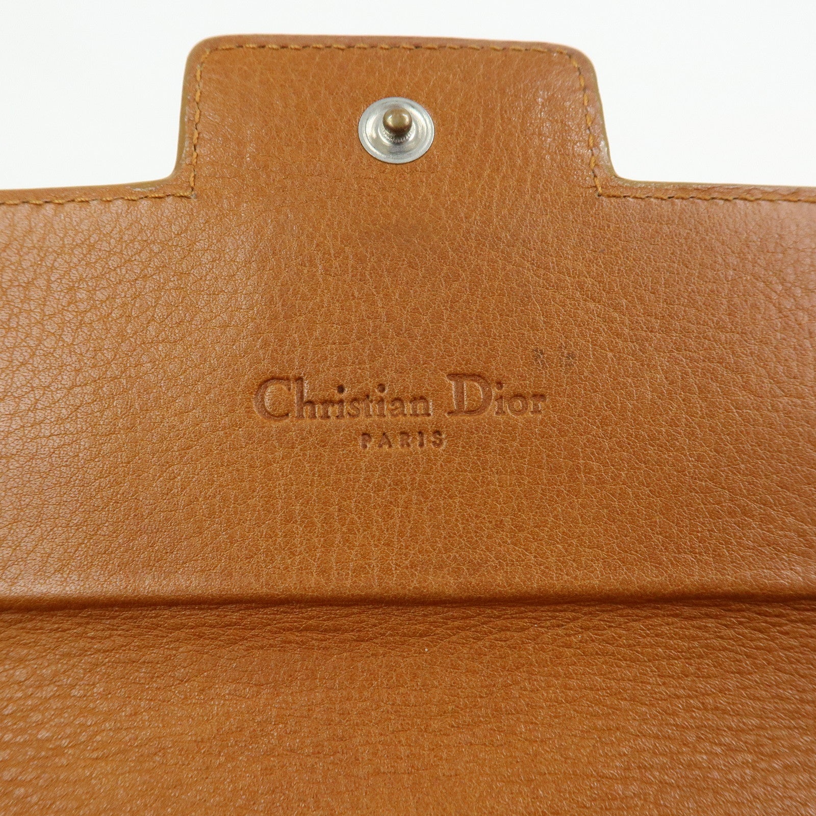 Christian Dior Trotter Street Chic Canvas Leather Long Wallet Brown