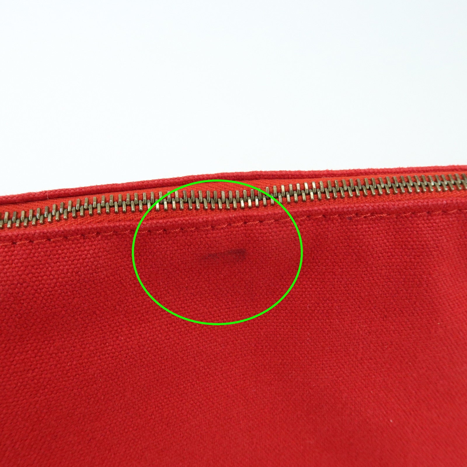HERMES Cotton Canvas Bolide Pouch GM Cosmetic Pouch Red