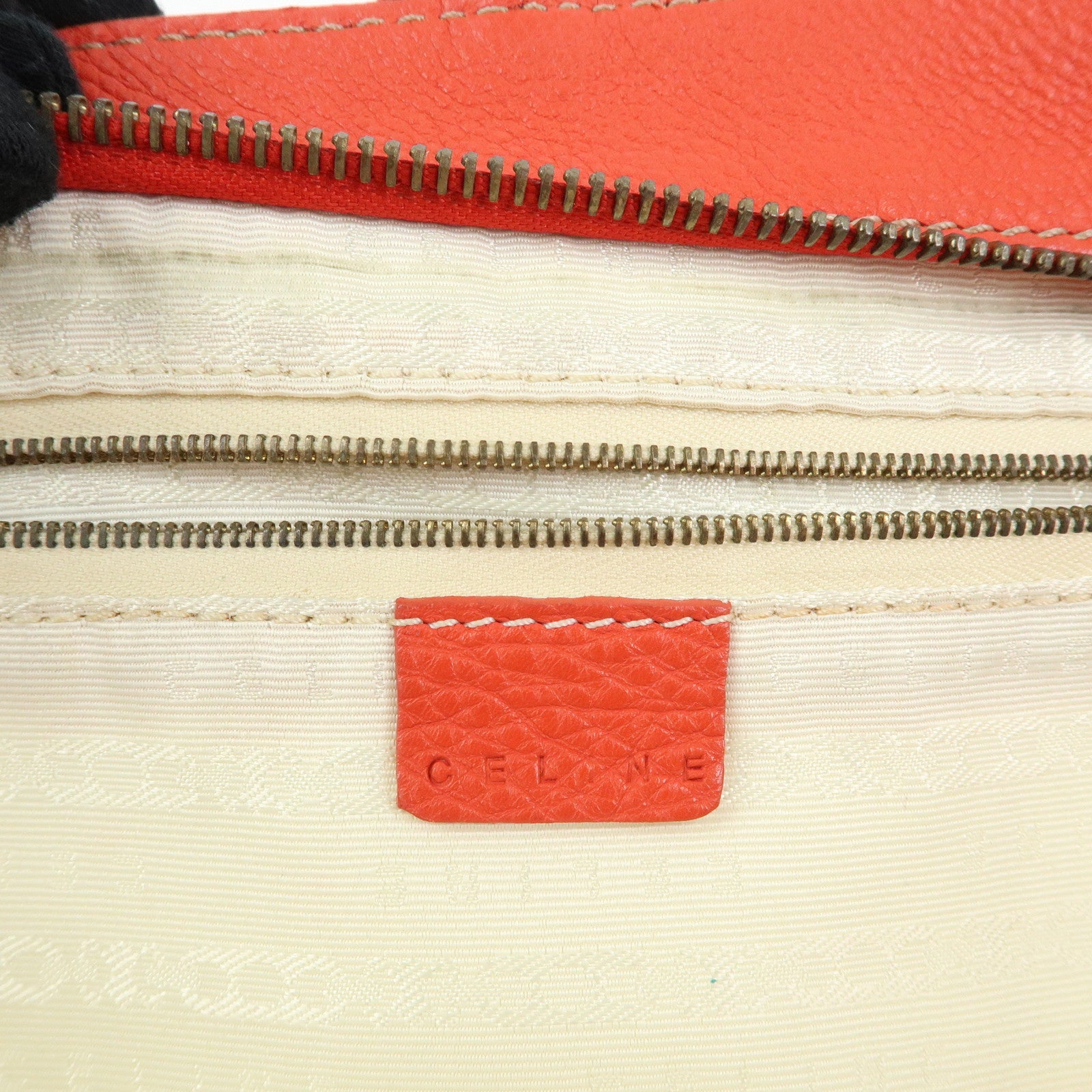 CELINE Bittersweet Leather Shoulder Bag Hand Bag Tote Bag Red