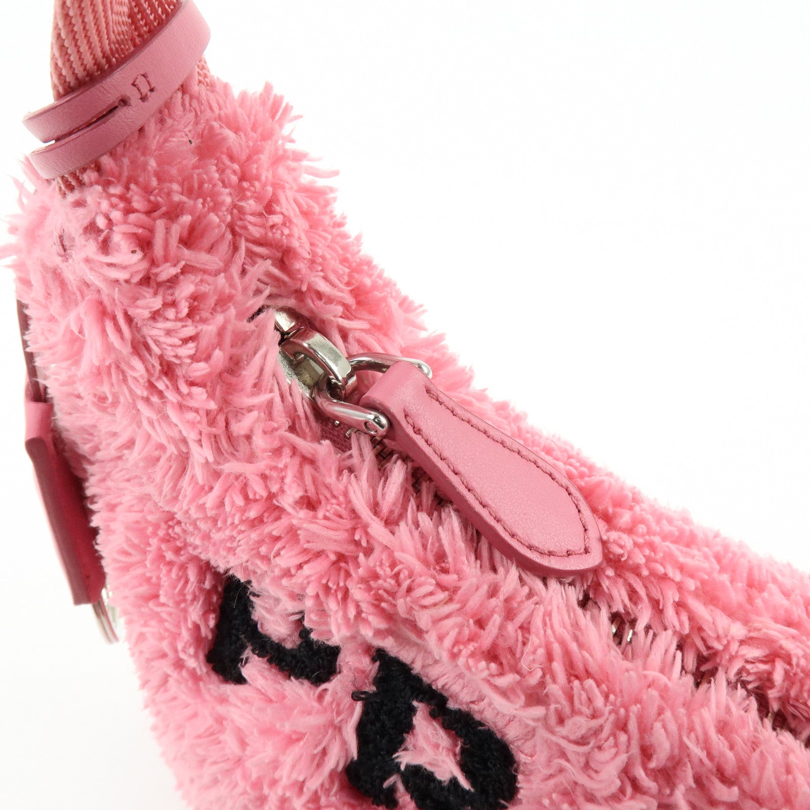 PRADA Triangle Logo Re-edition 2000 Polyester Hand Bag Pink 1NE515