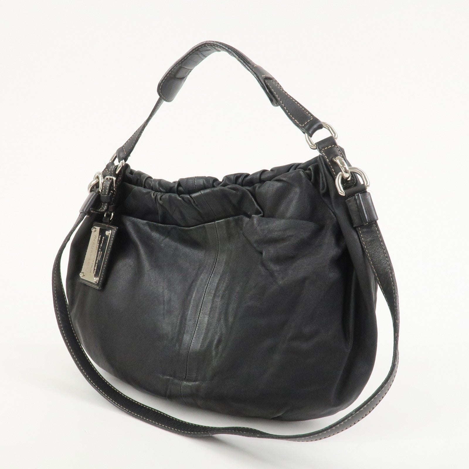 Dolce&Gabbana Leather 2Way Bag Shoulder Crossbody Bag Black