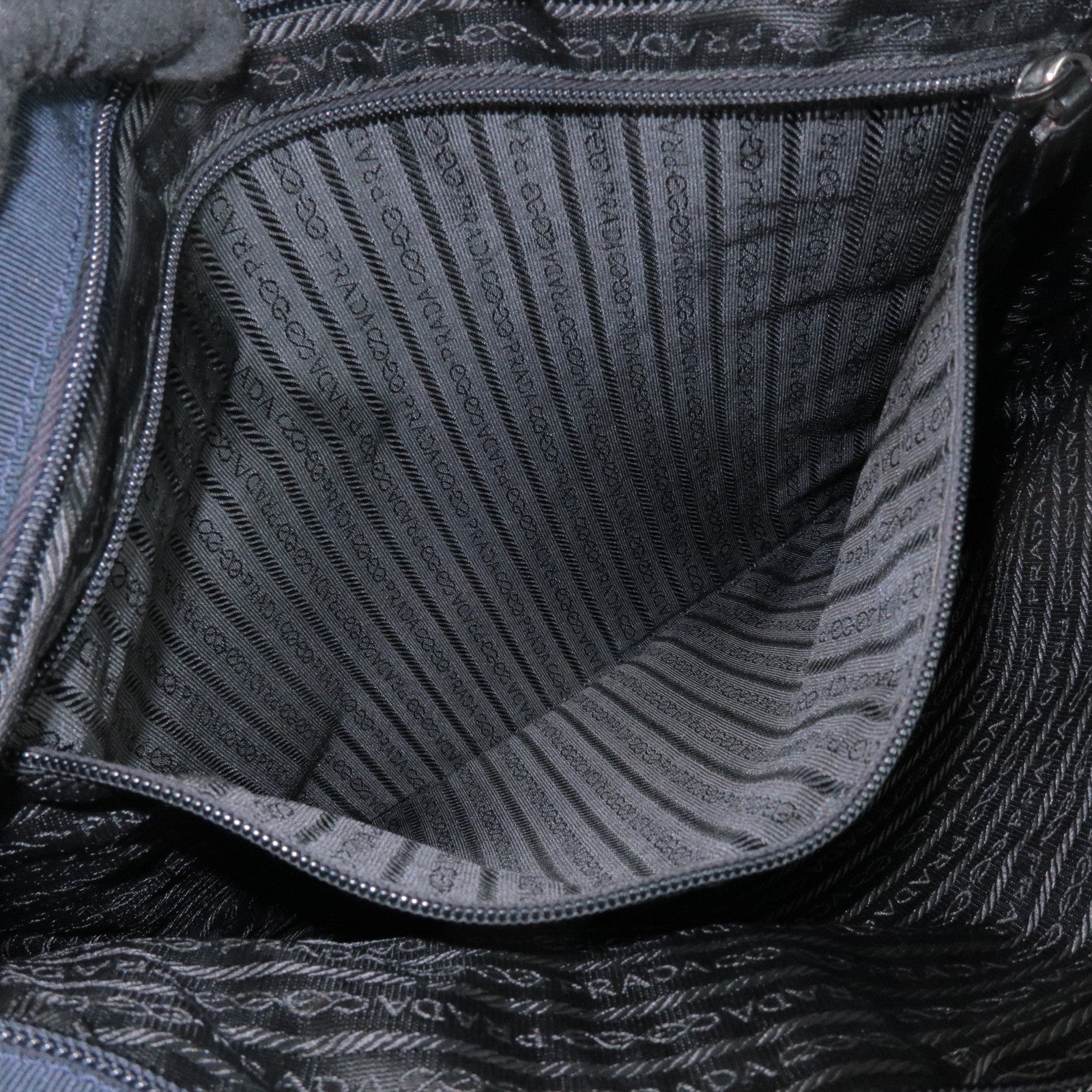 PRADA Triangle Logo Wool Leather Tote Bag Hand Bag Purple