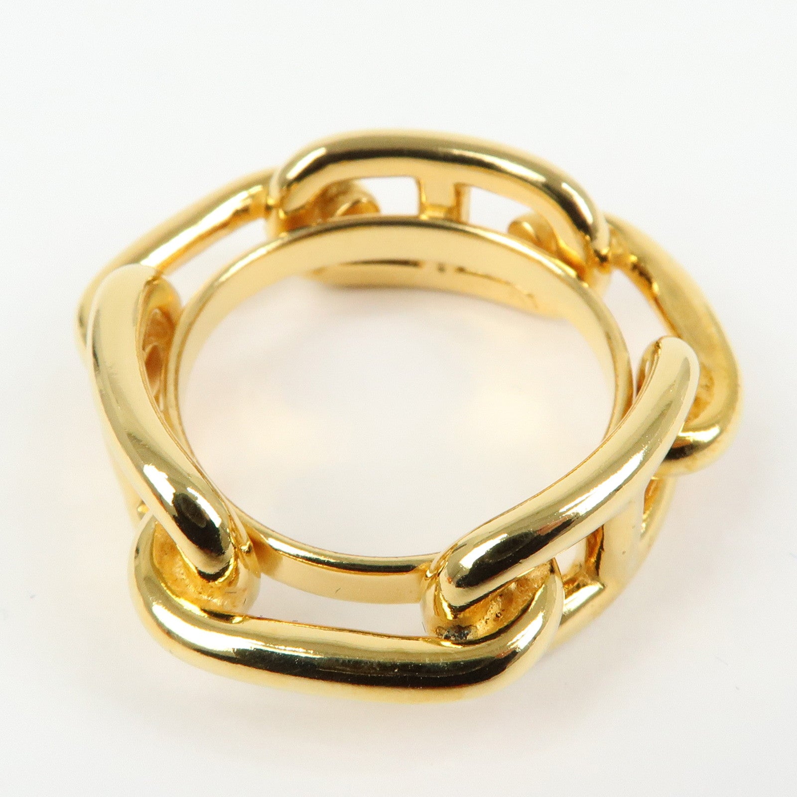 HERMES Sellier Set of 2 Metal Sellier Pin Brooch Legato Scarf Ring