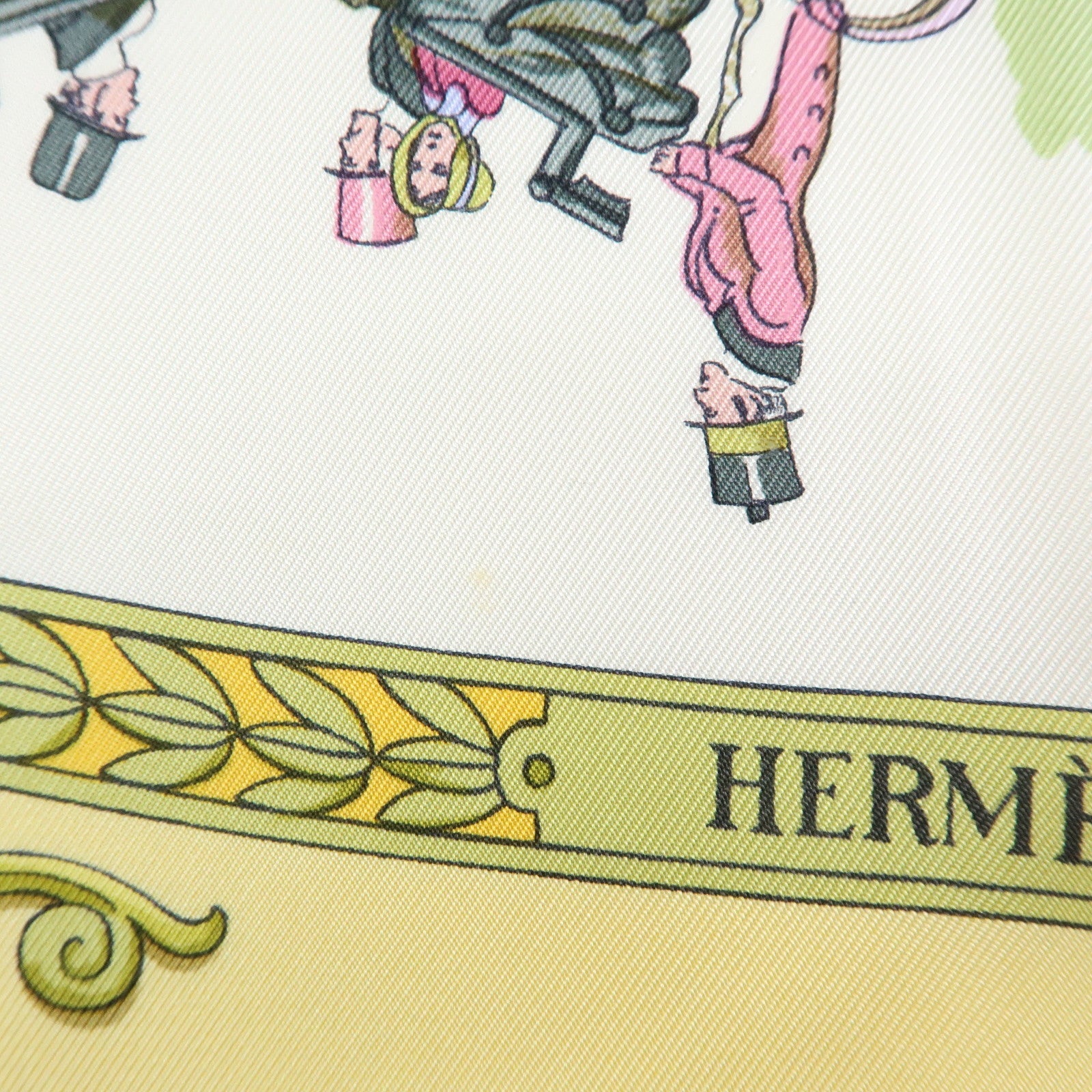 HERMES Carre 90 Silk 100% Scarf LA PROMENADE DE LONGCHAMPS