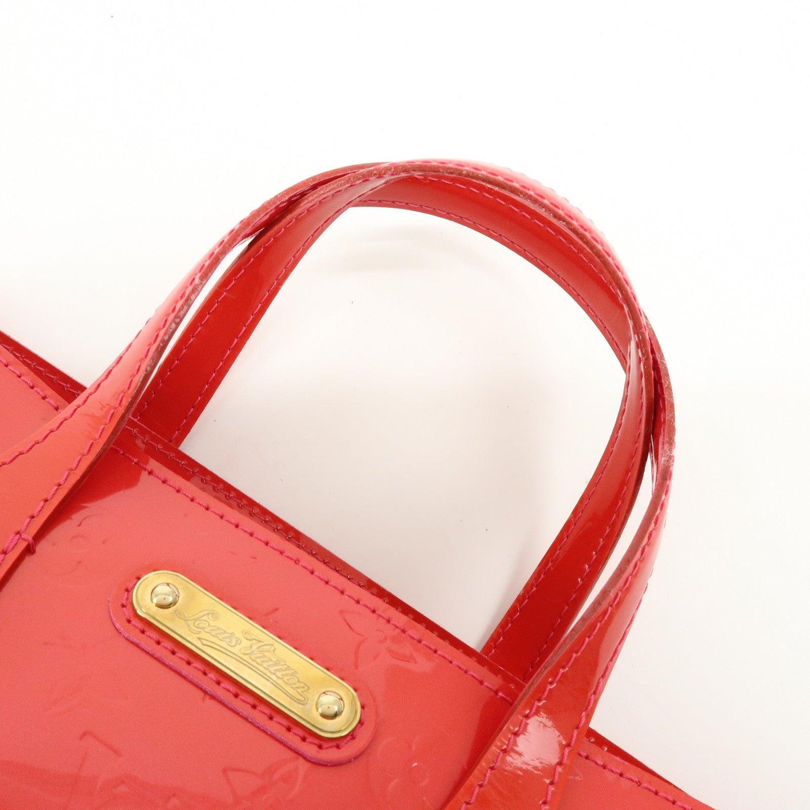 Louis Vuitton Monogram Vernis Wilshire PM Hand Bag Rose Pop M93643