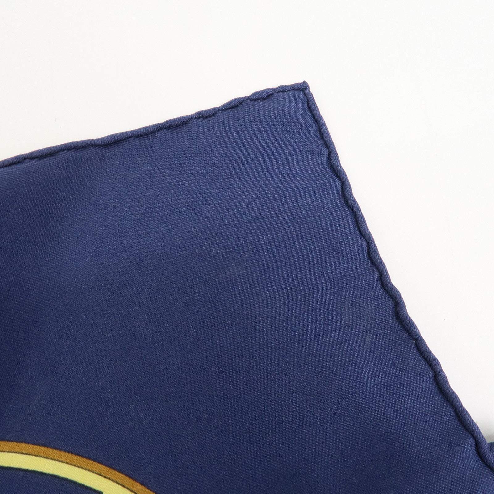 HERMES Carre 90 Silk 100% Scarf SPRINGS Navy Gold