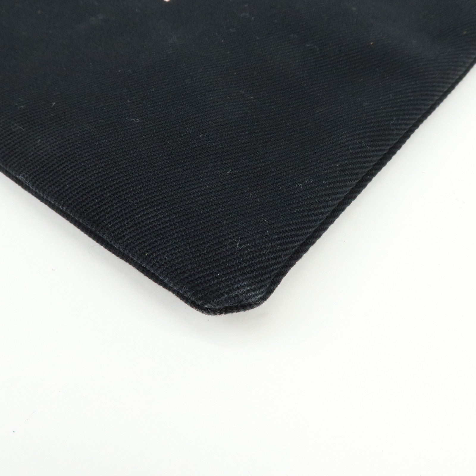 SAINT LAURENT PARIS Canvas Leather Clutch Bag Pouch Black