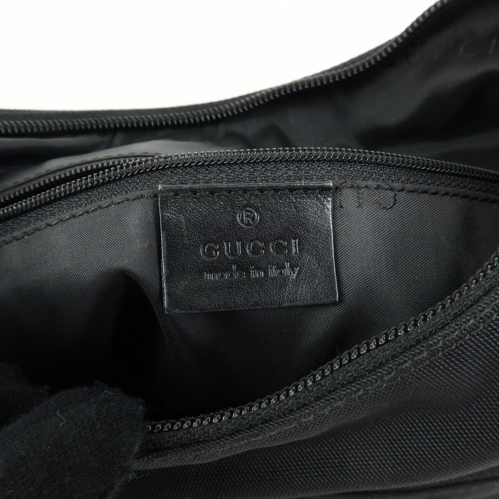 GUCCI Canvas Leather Shoulder Bag Hand Bag Black 001・3386・1705