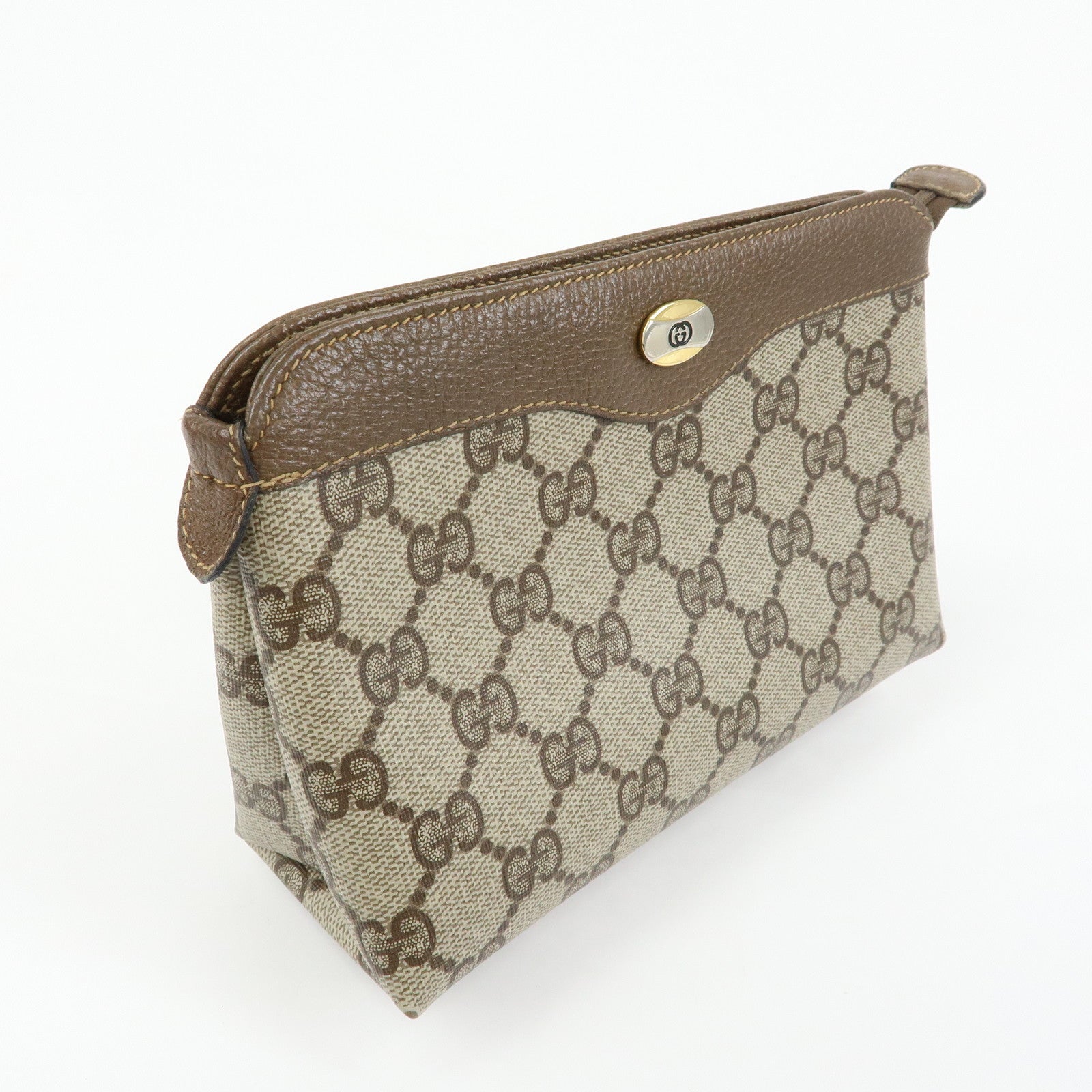 GUCCI Old Gucci GG Supreme PVC Leather Cosmetic Pouch 89.01.020