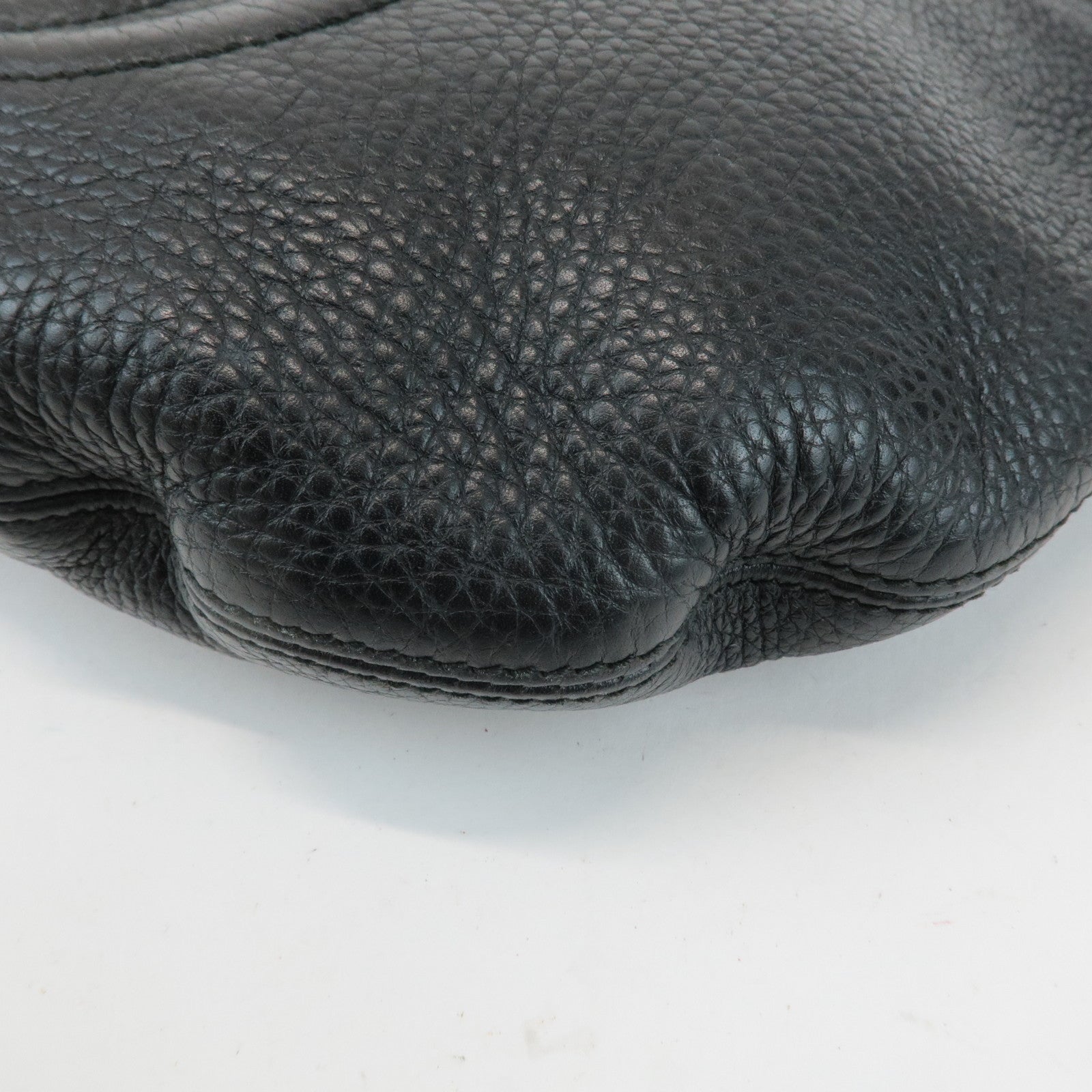 GUCCI SOHO Interlocking G Leather Shoulder Bag Black 308361 Used