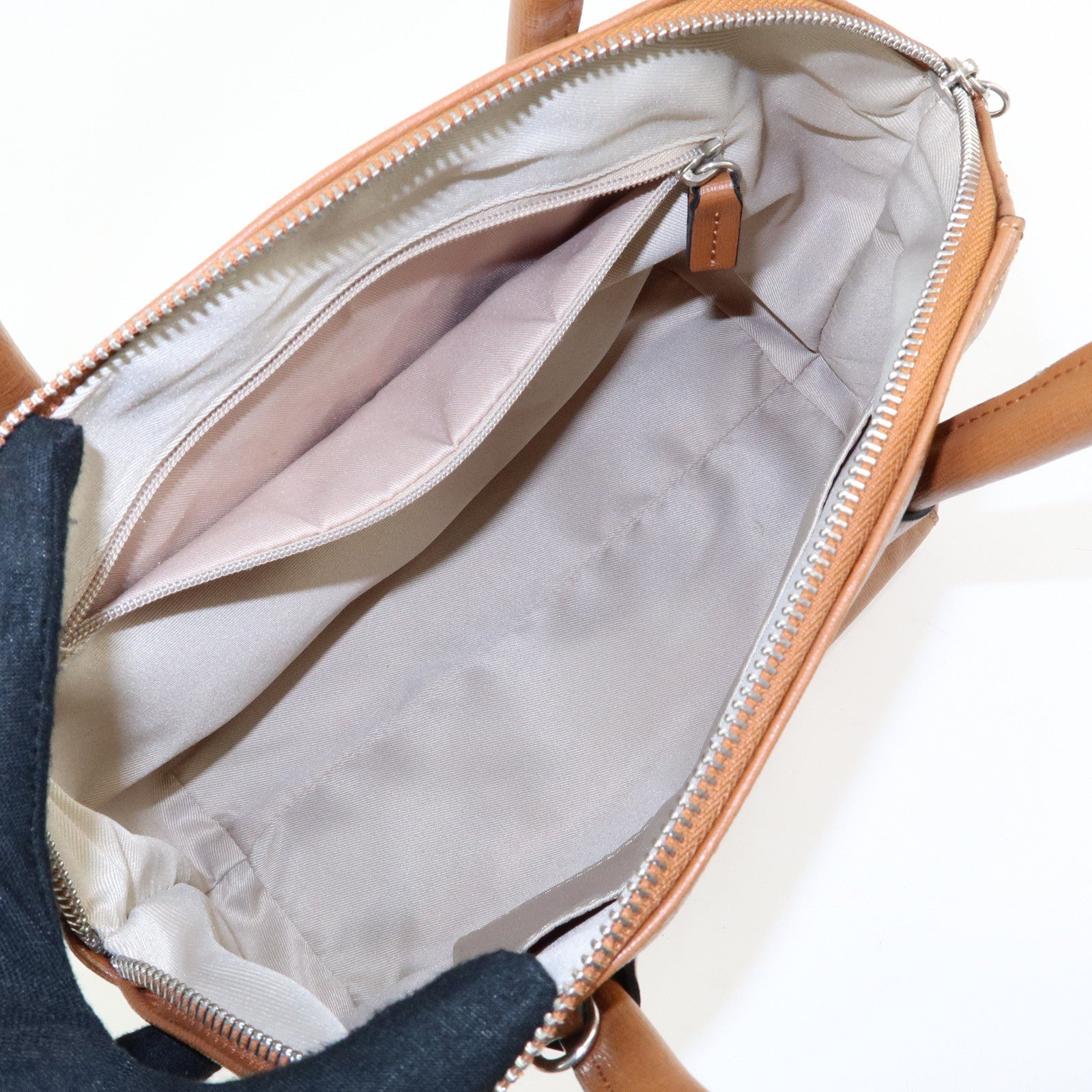 VALENTINO Leather 2Way Bag Hand Bag Shoulder Bag Brown