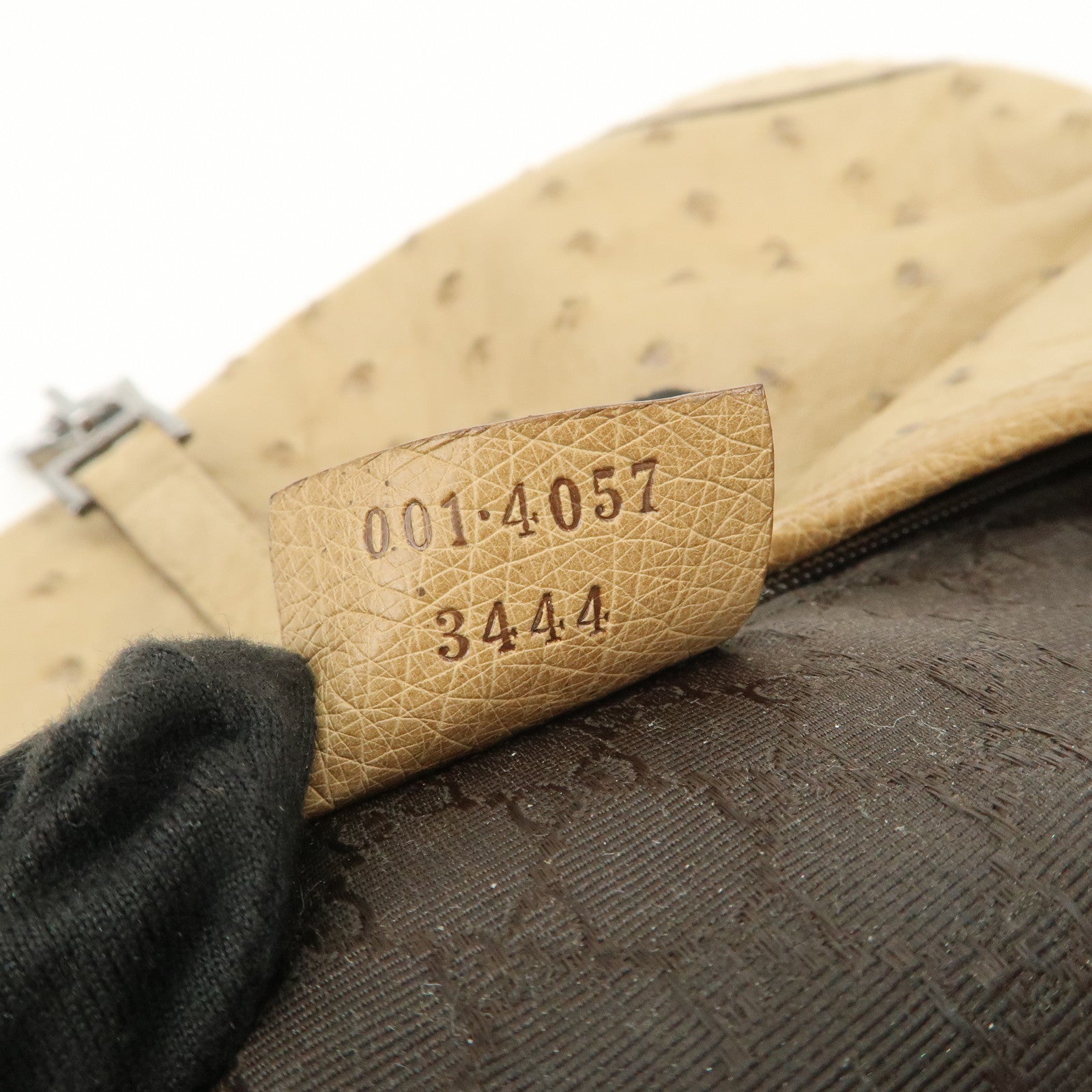 GUCCI Kandensky Leather Shoulder Bag Hand Bag Beige 001・4057