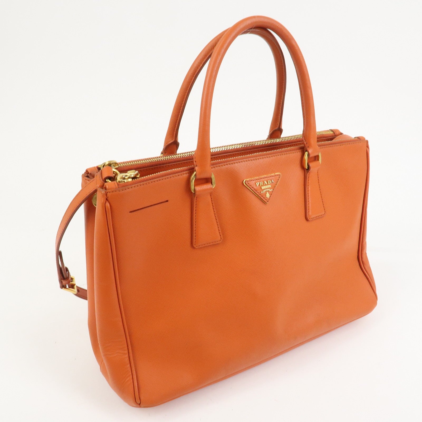 PRADA Galleria Saffiano Leather 2Way Bag Orange 1BA274