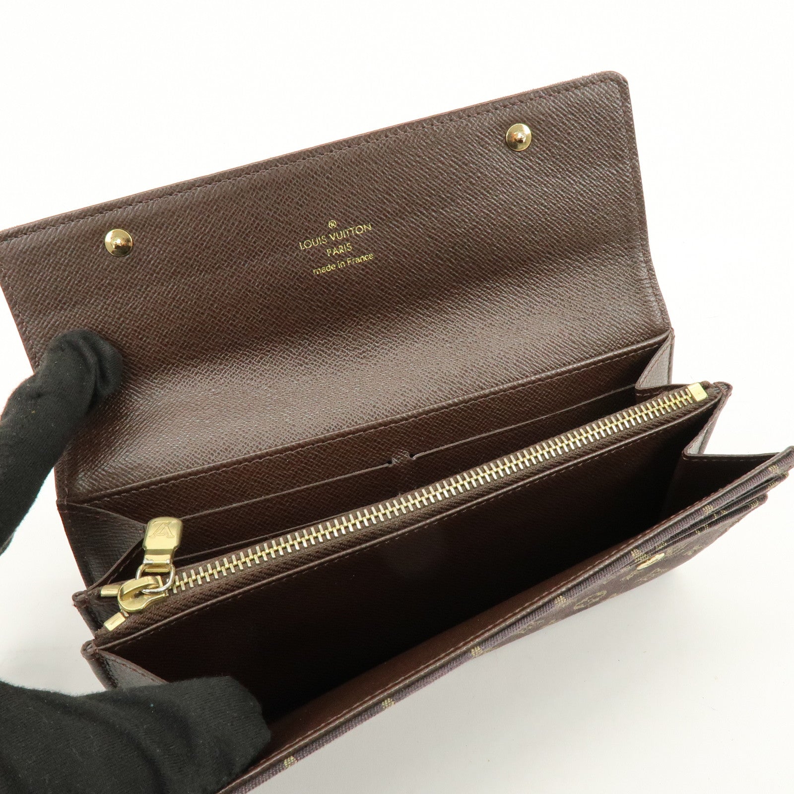 Louis Vuitton Monogram Mini Lin Canvas Long Wallet Brown M95234