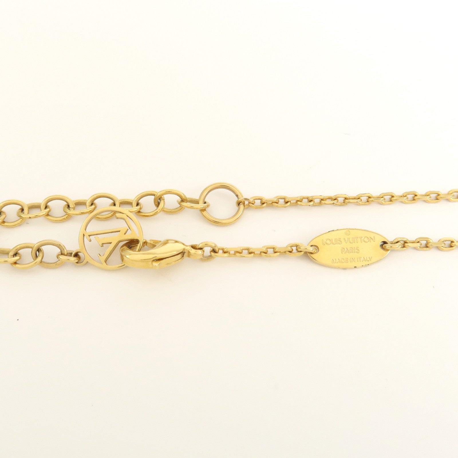 Louis Vuitton Collier Pillow Nanogram Metal Gold Necklace M00782