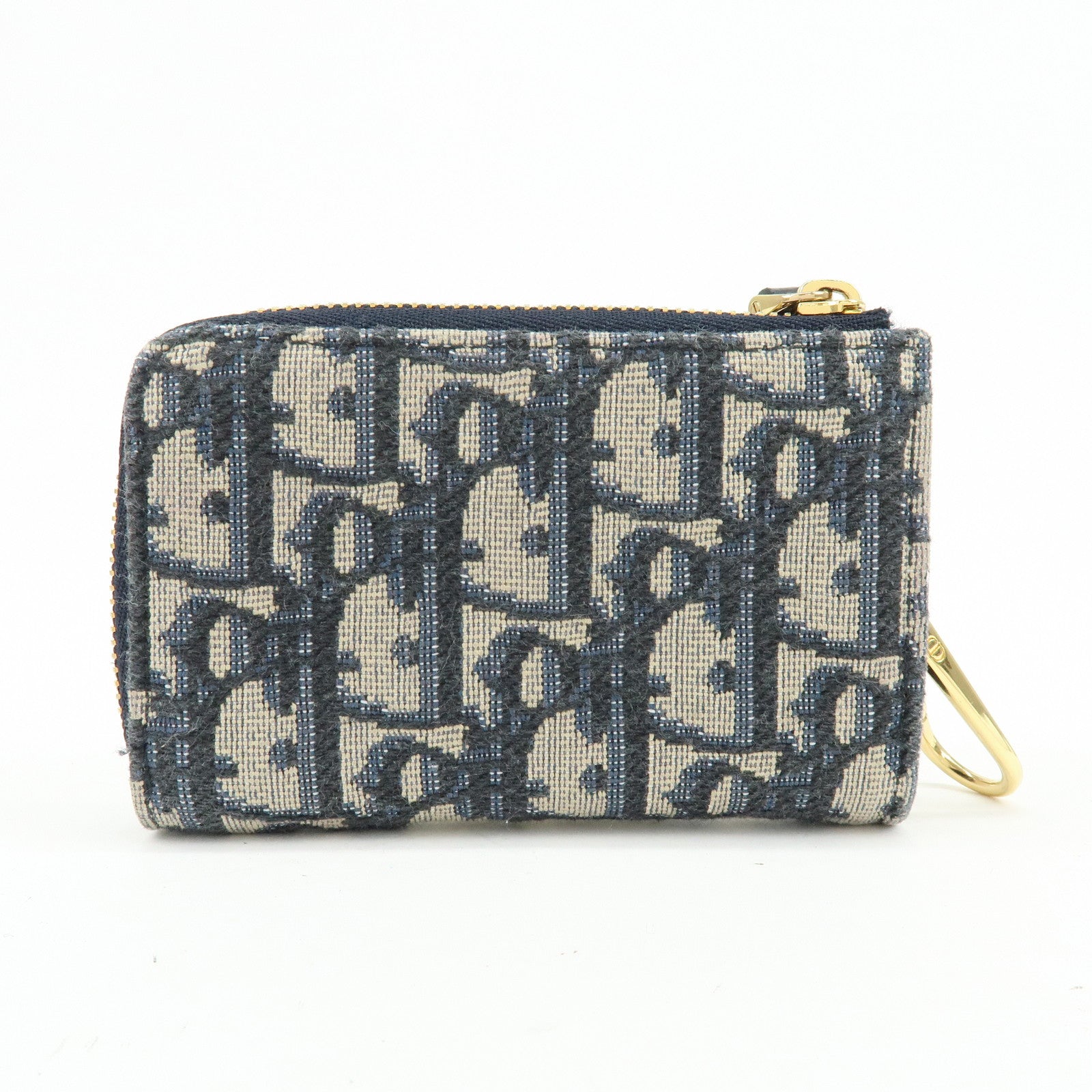Christian Dior Oblique 30 Montaigne Jacquard Canvas Coin Case Navy