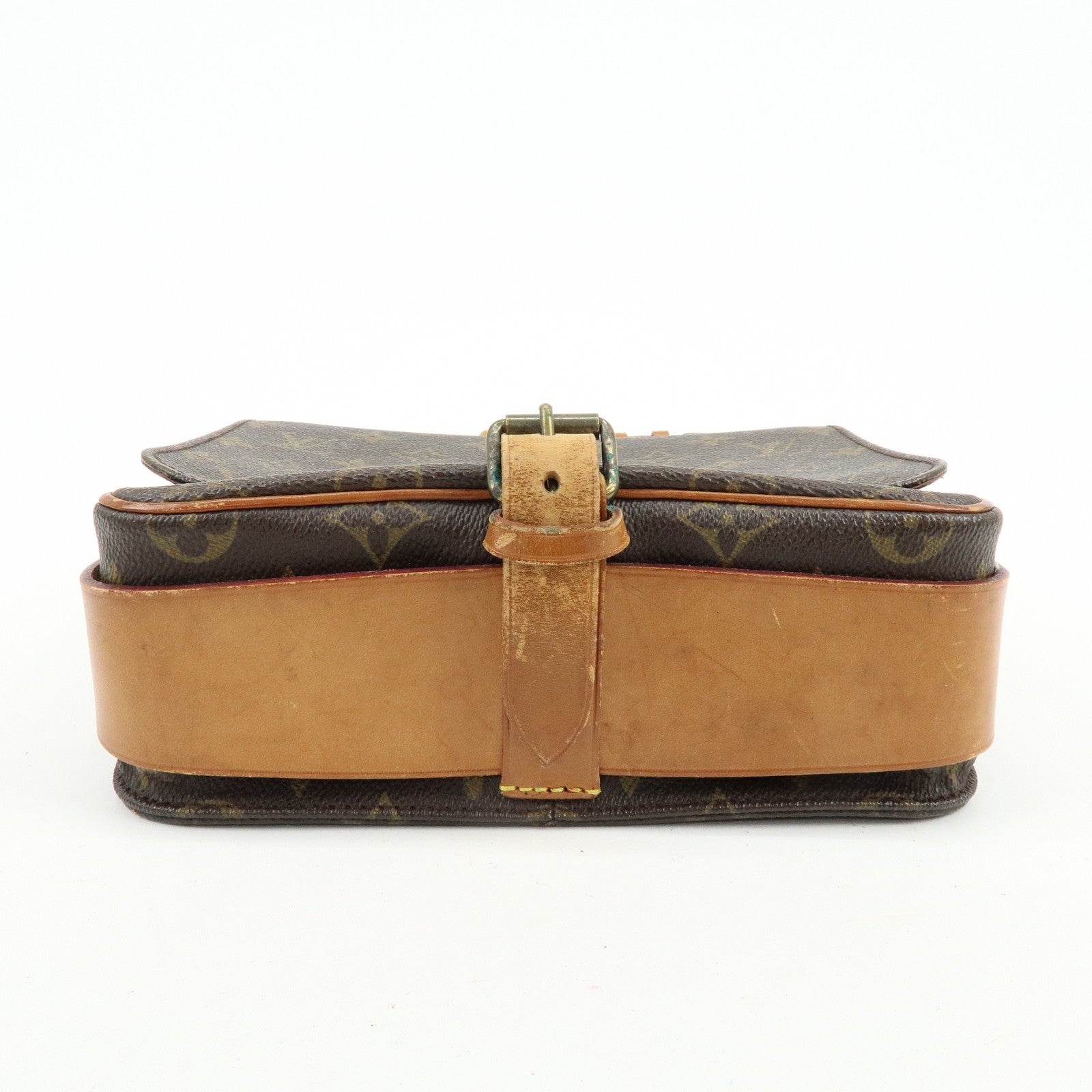 Louis Vuitton Monogram Cartouchiere MM Shoulder Bag Brown M51253