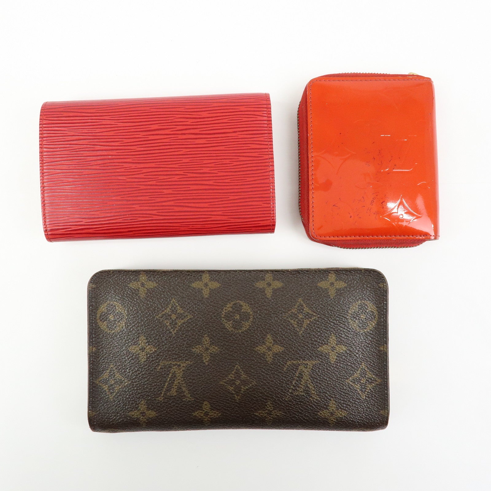 Louis Vuitton Epi Monogram Vernis Set of3 Wallet M63507M91151M61727