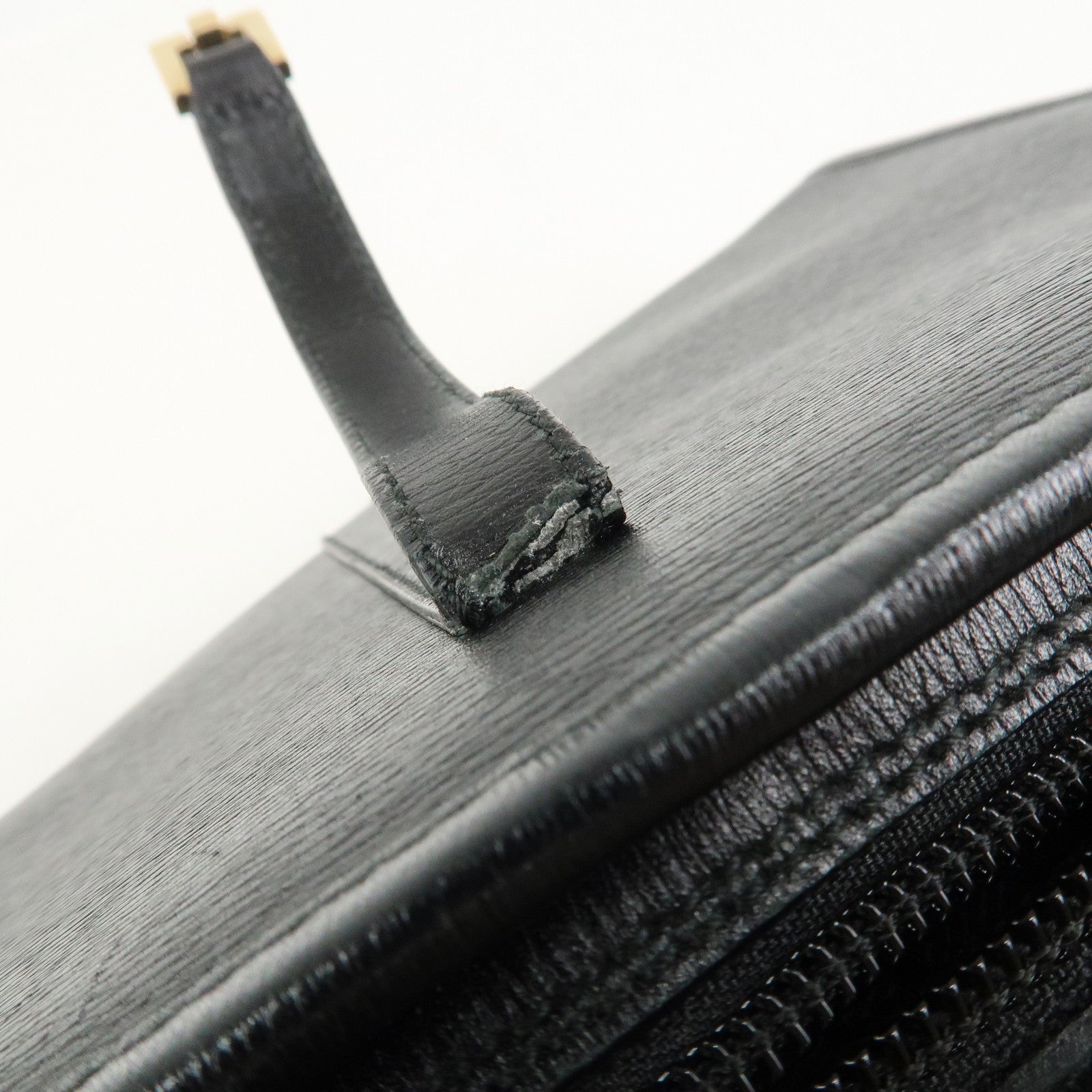 GUCCI Jackie Leather Hand Bag Tote Bag Black Gold 002.1071