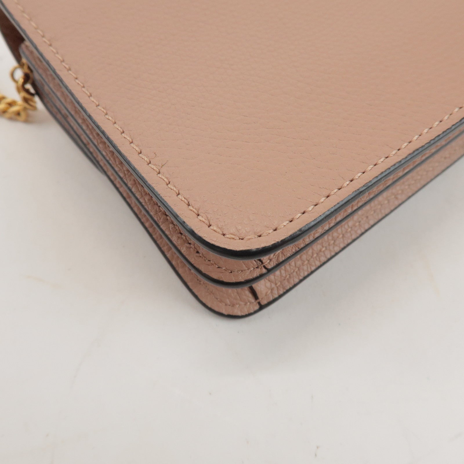 VALENTINO V Sling Leather Shoulder Bag Crossbody Bag Pink Beige