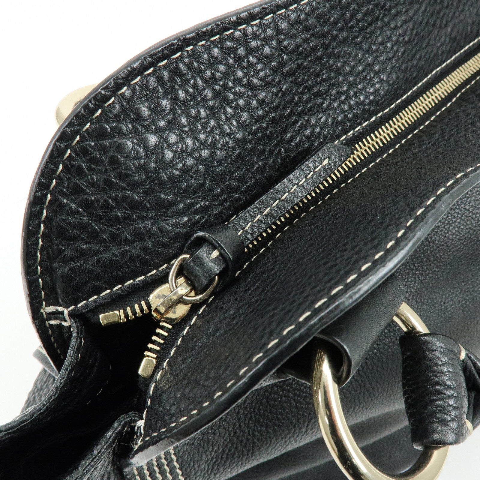 CELINE Leather Bittersweet Shoulder Bag Hand Bag Black