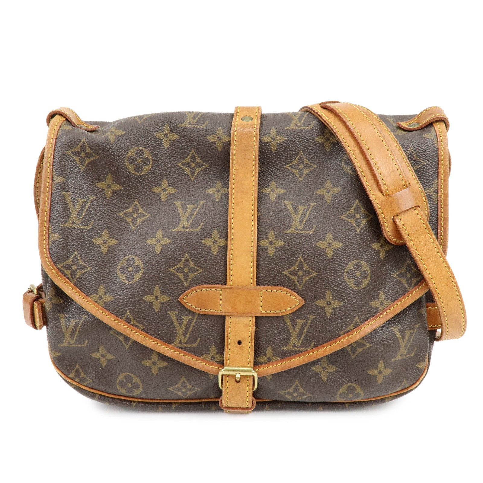 Louis Vuitton Monogram Saumur 30 Canvas Shoulder Bag Brown M42256
