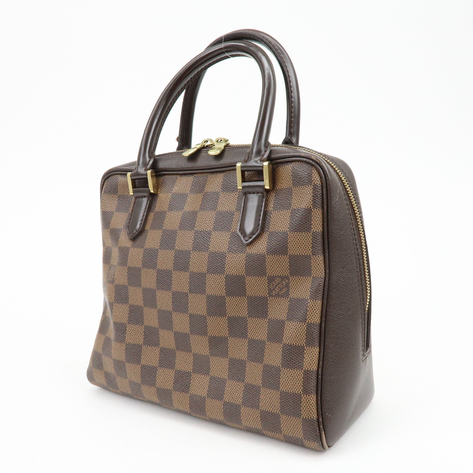 Louis Vuitton Damier Canvas Leather Triana Hand Bag Ebene N51155