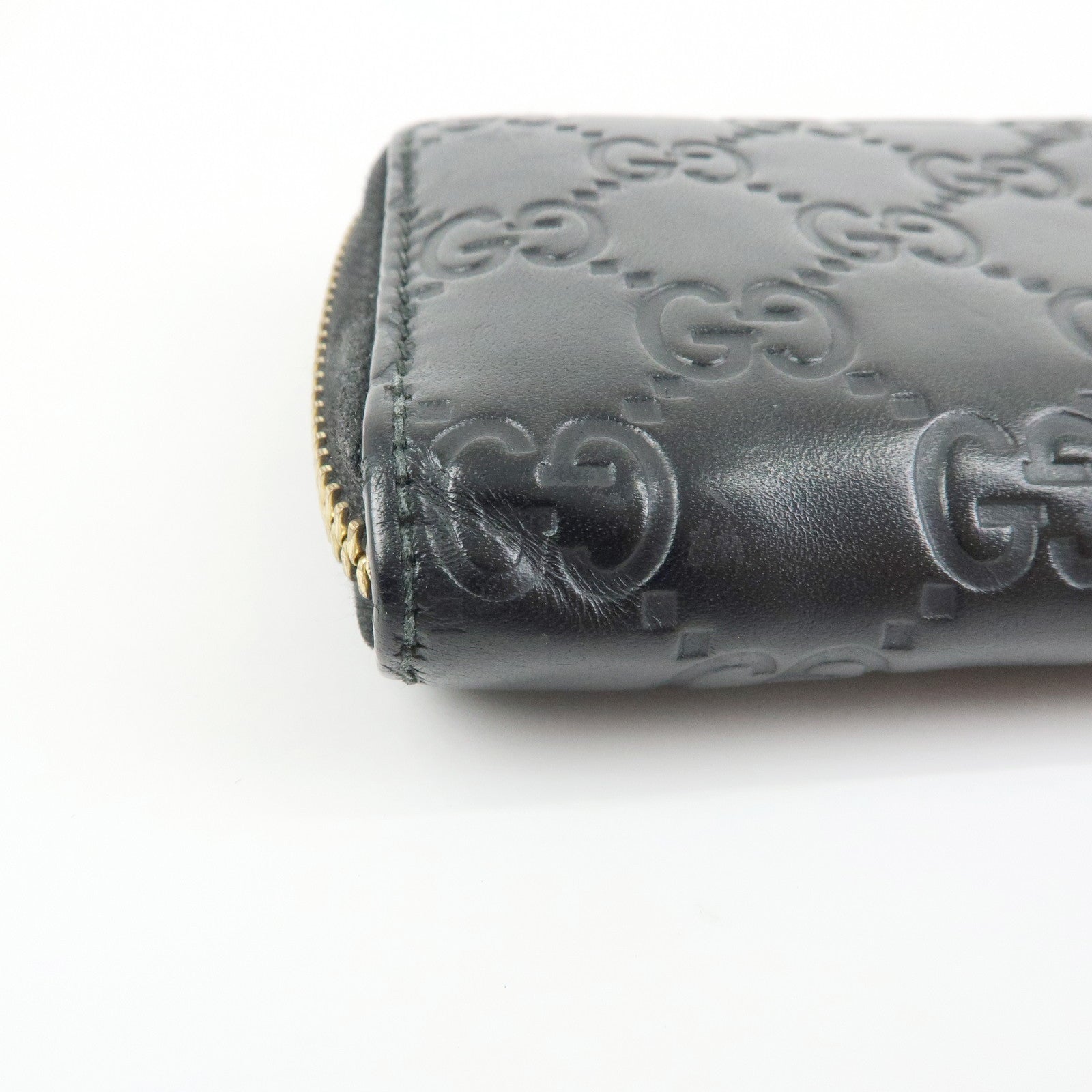 GUCCI Guccissima Leather Zip Around Coin Case Card Holder 447939
