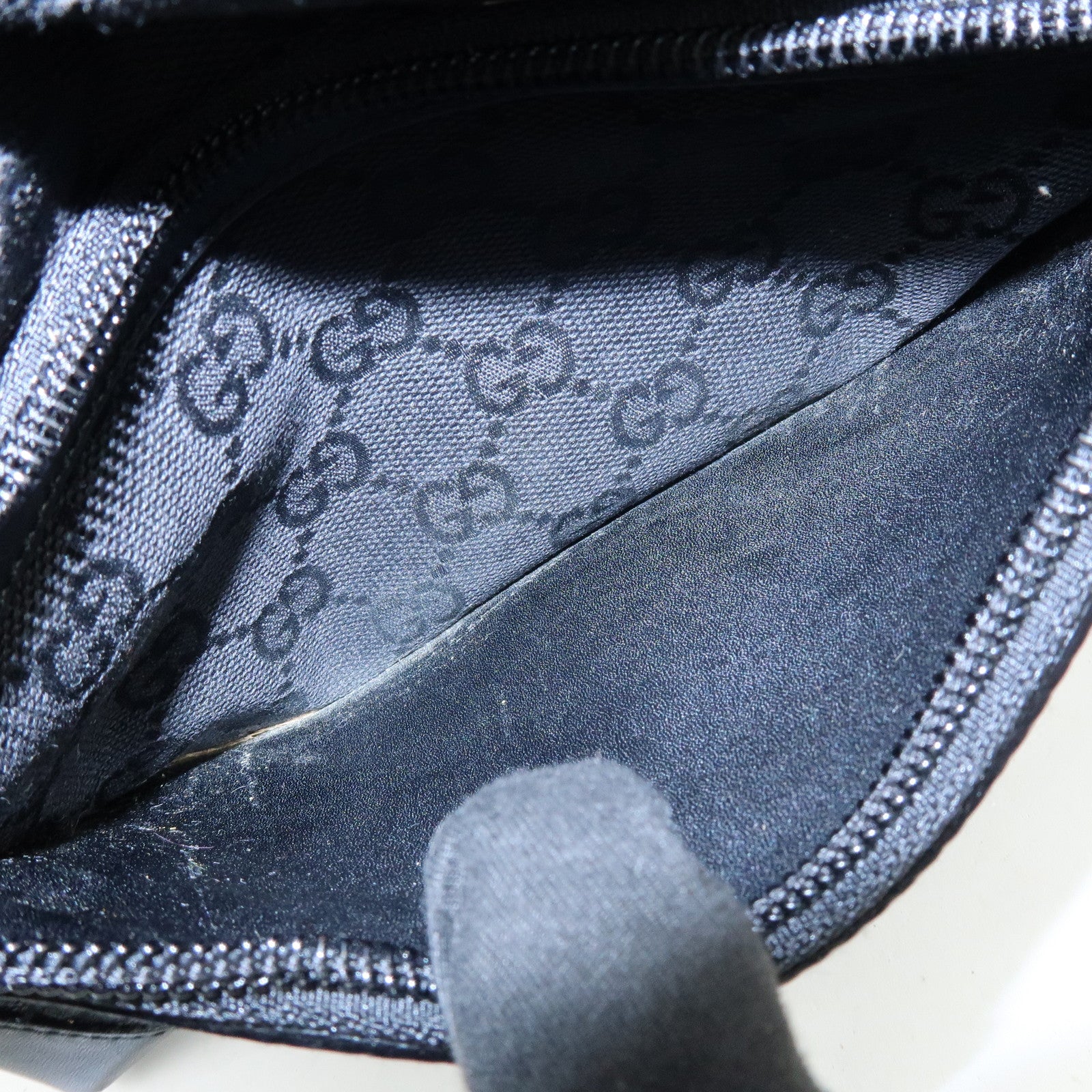 GUCCI GG Canvas Leather Tote Bag Shoulder Bag Black 28893