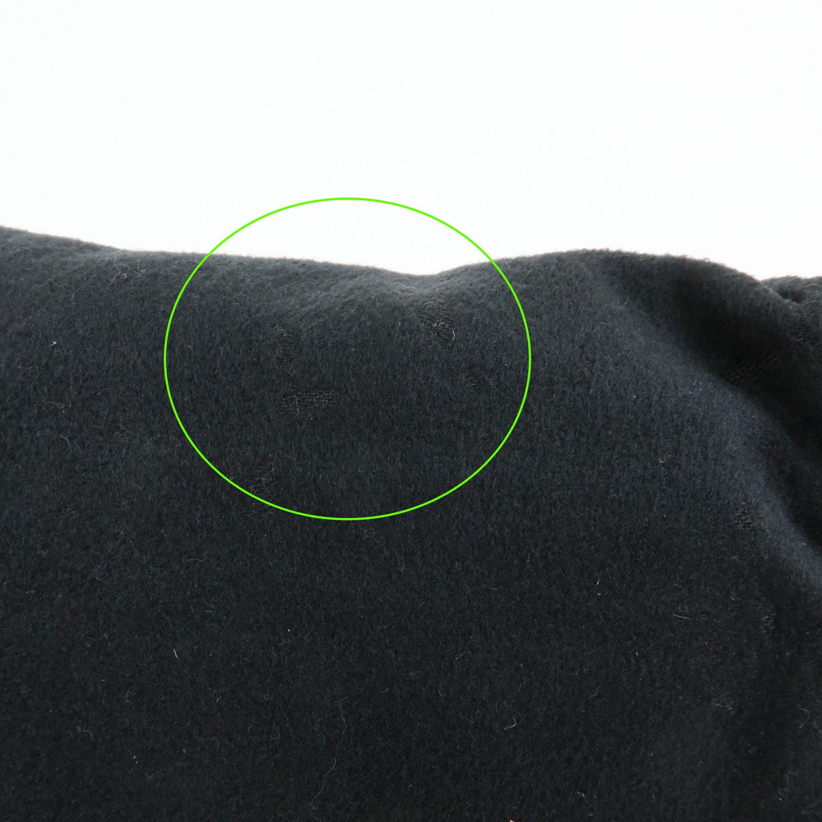 FENDI Mamma Baguette Wool Leather Shoulder Bag Hand Bag Black 26424