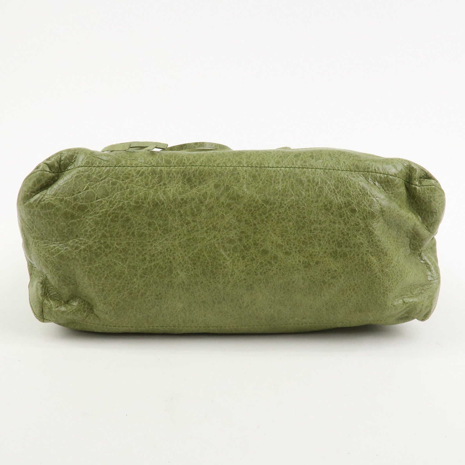 BALENCIAGA Leather The Day Shoulder Bag Green 140442