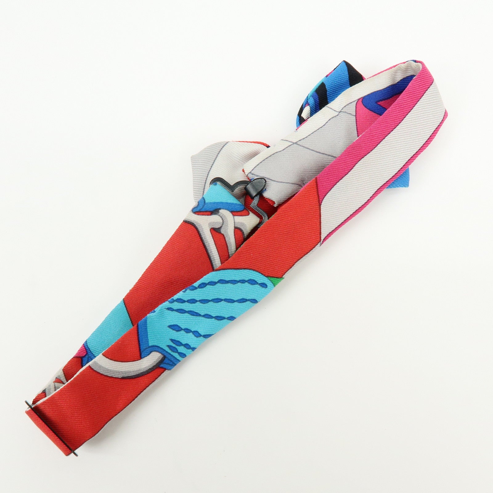 HERMES Silk100% Noeud Papillon Ribbon Bow Tie Multicolor