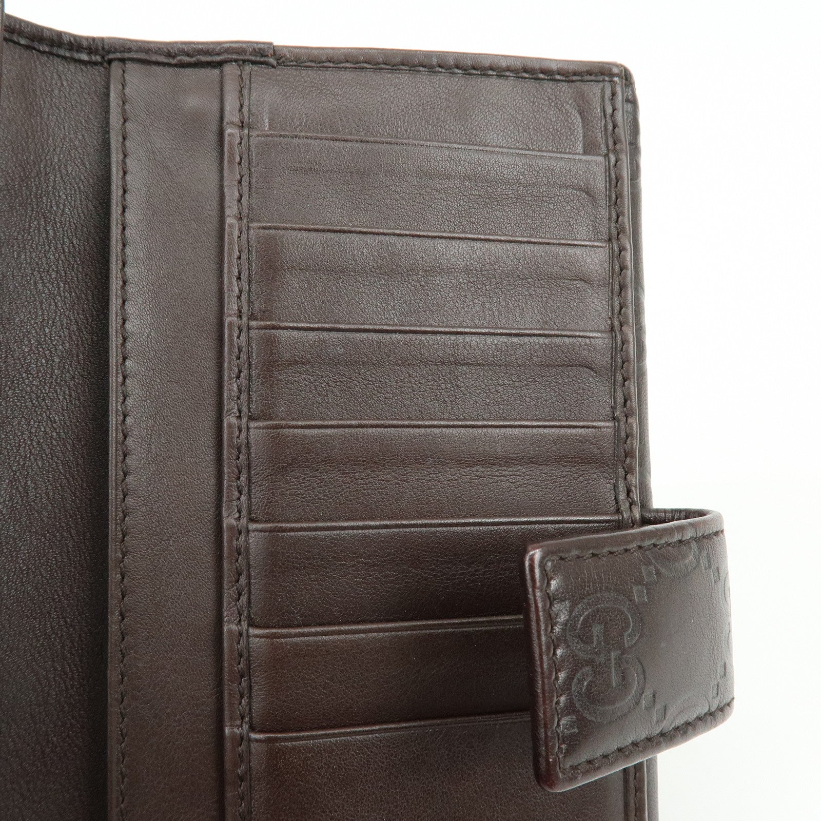 GUCCI Guccissima Leather Long Wallet Dark Brown 112715
