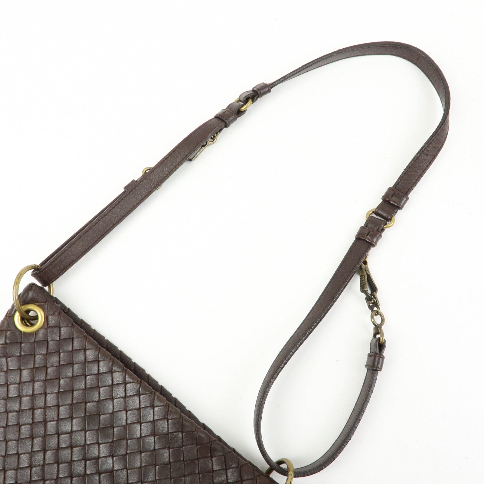 BOTTEGA VENETA Intrecciato Leather Shoulder Bag Brown 179330