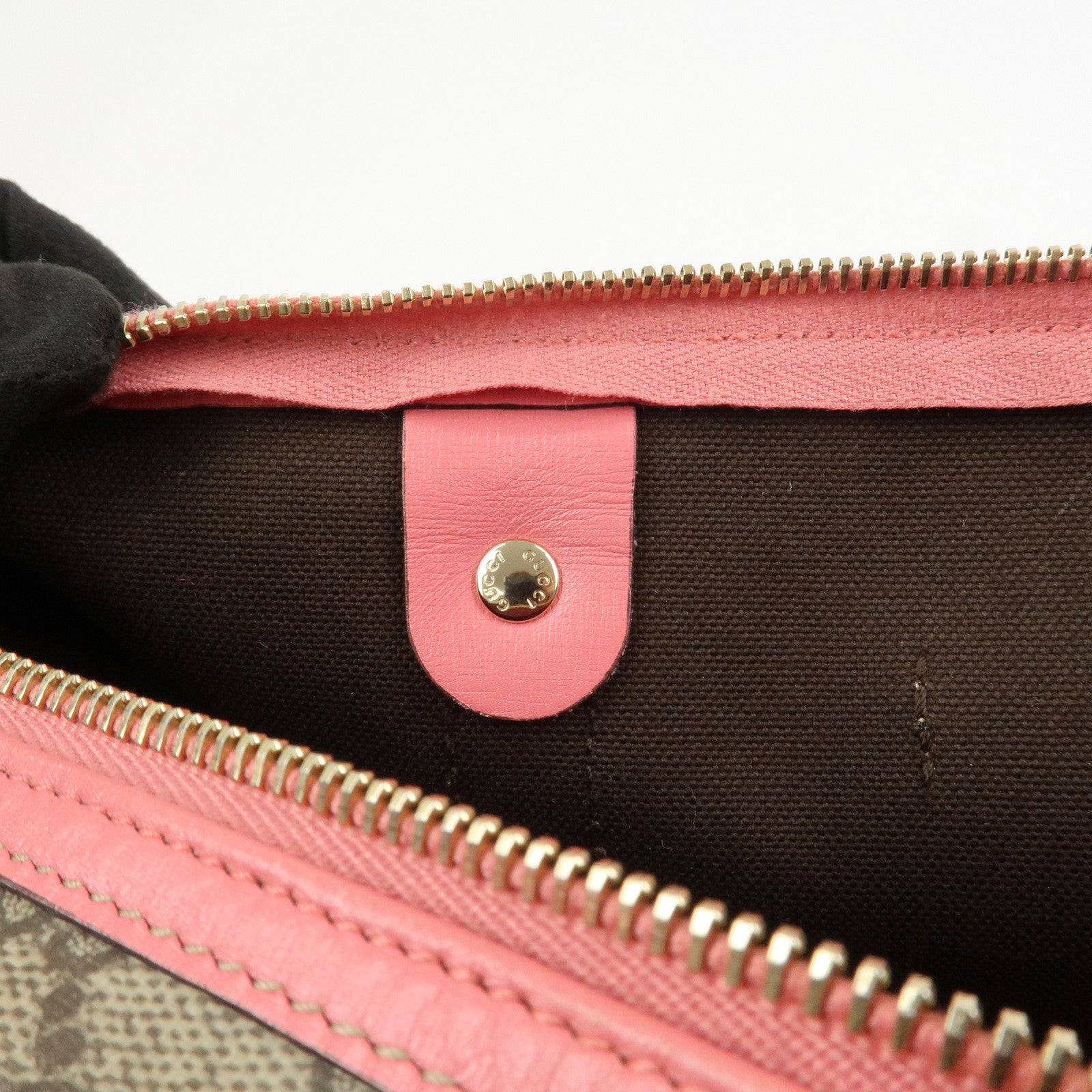 GUCCI GG Supreme Leather Boston Bag Hand Bag Beige Pink 193603