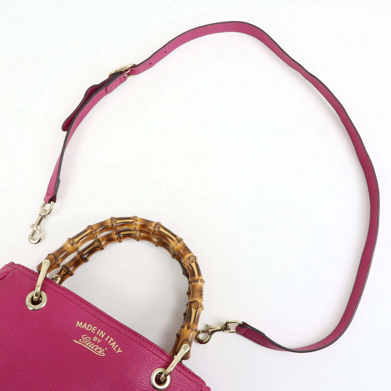 GUCCI Bamboo Leather 2Way Bag Tote Bag Shoulder Bag Pink 336032