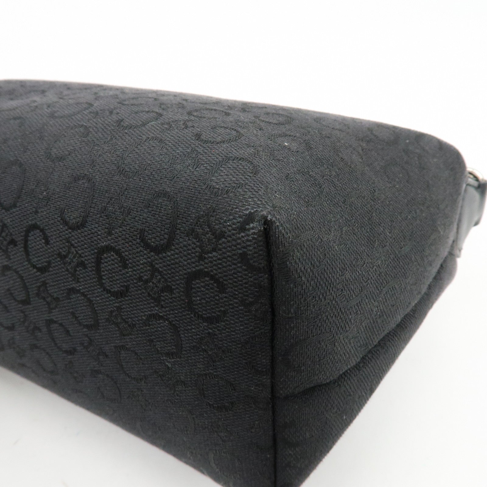 CELINE C Macadam Canvas Leather Hand Bag Shoulder Bag Black
