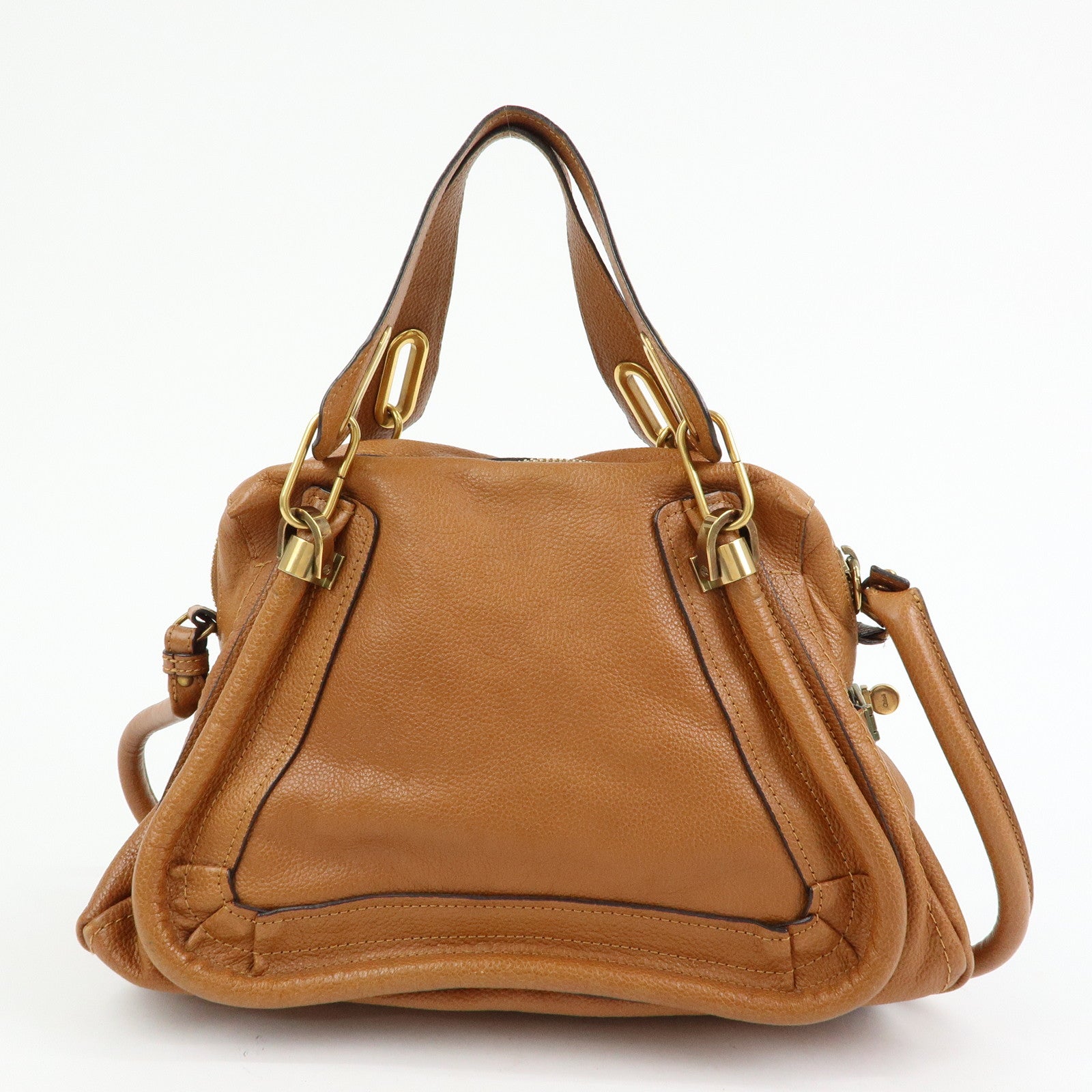 Chloe Paraty Leather 2Way Bag Shoulder Bag Hand Bag Brown