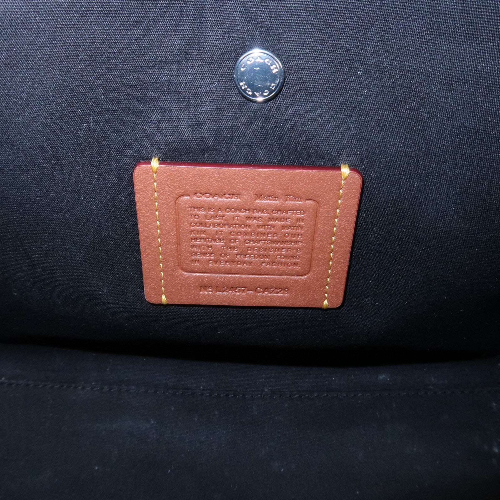 COACH Denim Leather 2Way Shoulder Bag Hand Bag Black