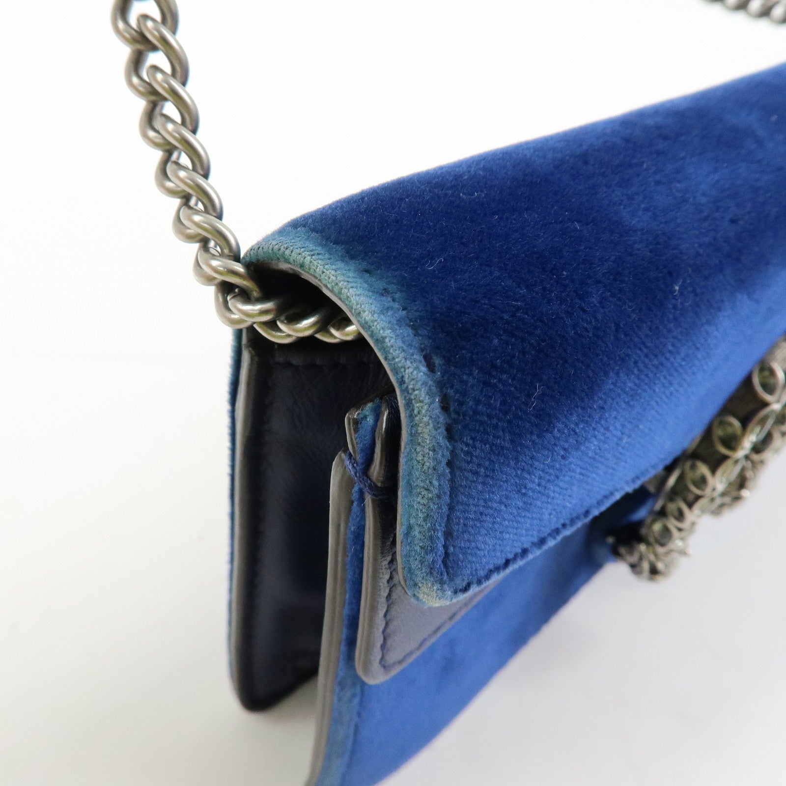 GUCCI Dionysus Velvet Leather Mini Shoulder Bag Blue 476432