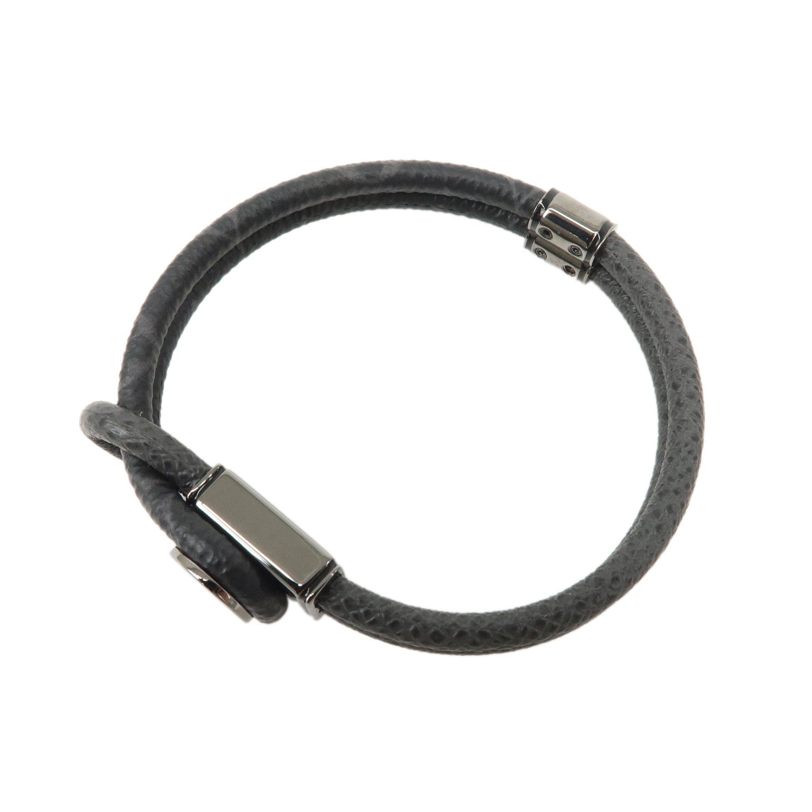Louis Vuitton Monogram Eclipse Loop It Taiga Bracelet Black M6780D