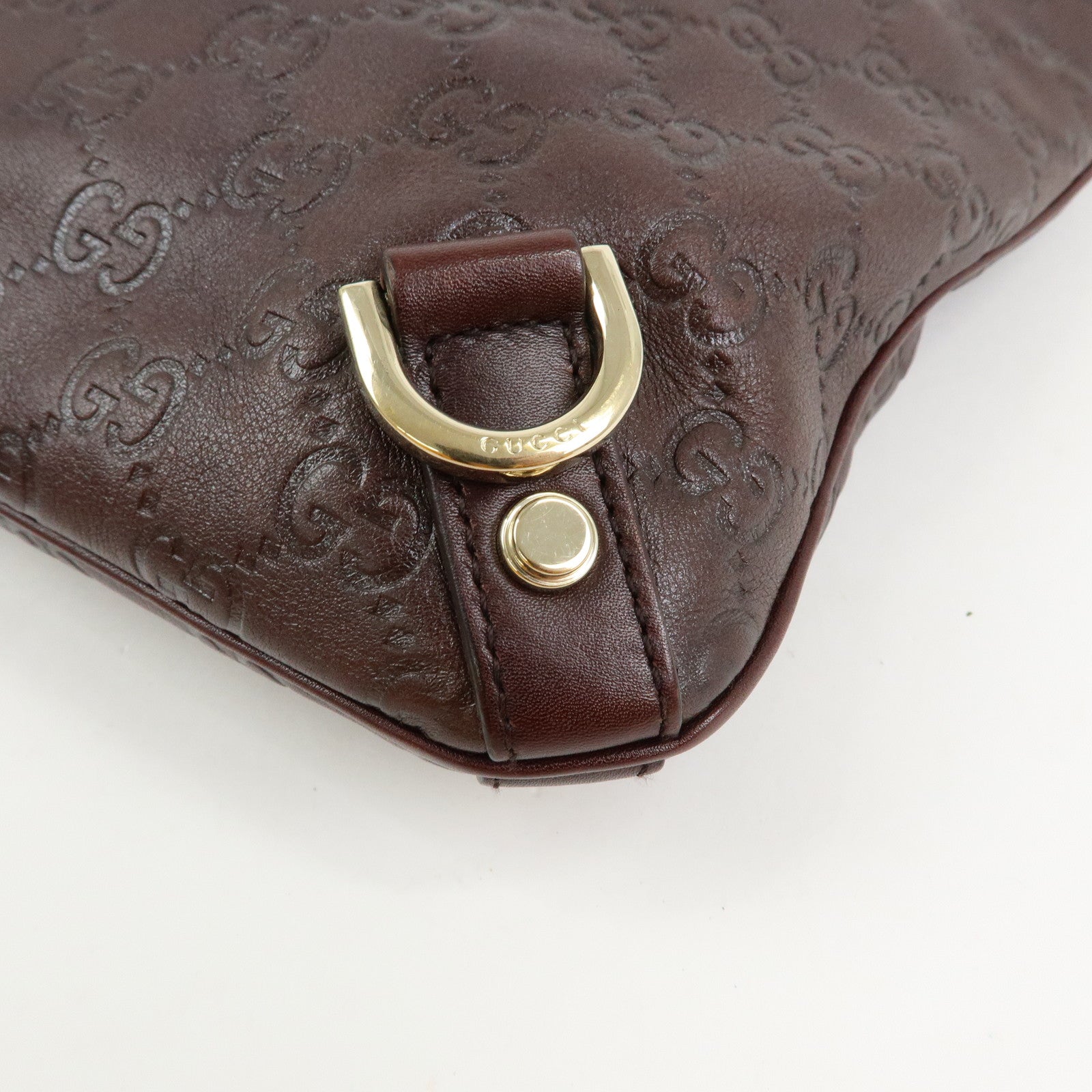 GUCCI Abbey Guccissima Leather Shoulder Bag Dark Brown 131326