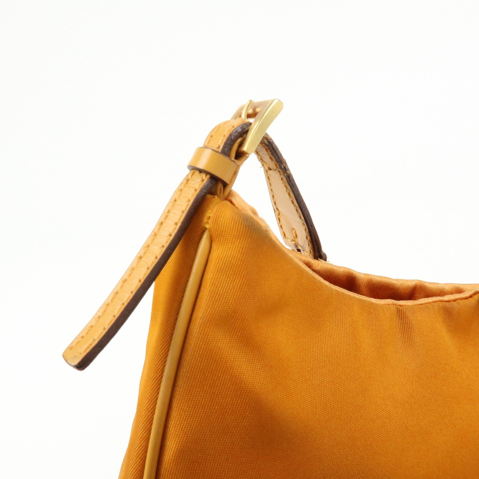 PRADA Triangle Logo Re‑Nylon Leather Hand Bag Shoulder Bag Orange